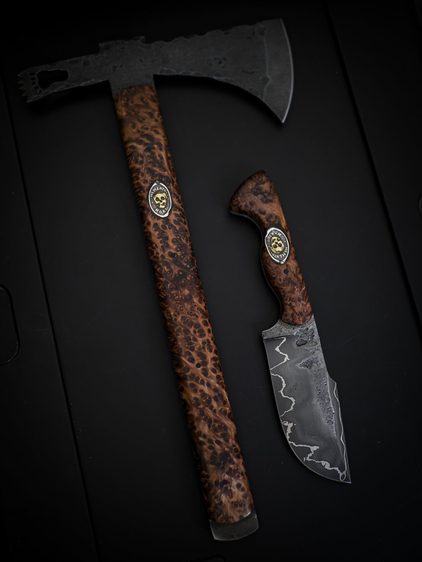 Berserker Built x Grizzly Forge | “Memento Mori” Knife & Tomahawk Set